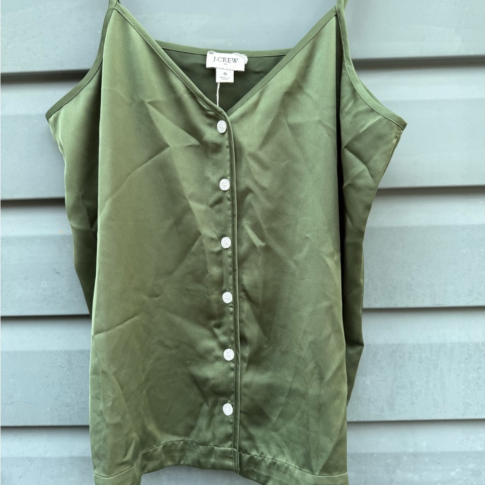 J. Crew Olive Green Sleeveless Blouse
